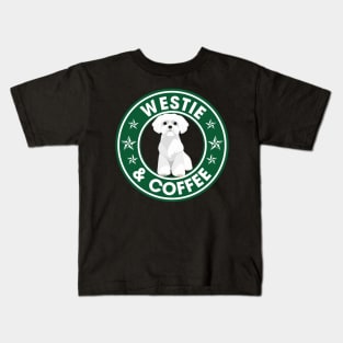 Westie And Coffee Kids T-Shirt